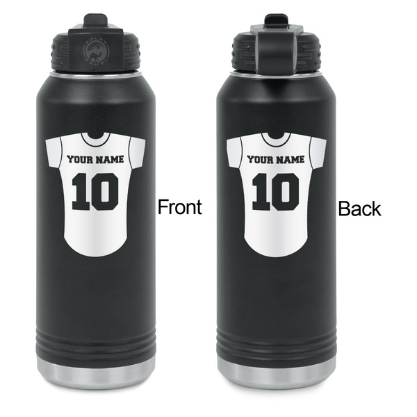 Baseball Jersey Laser Engraved Water Bottles - Front & Back Engraving - Front & Back View