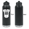 Baseball Jersey Laser Engraved Water Bottles - Front Engraving - Front & Back View