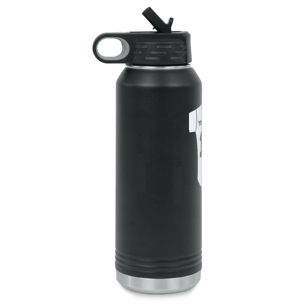 Baseball Jersey Laser Engraved Water Bottles - Front Engraving - Side View