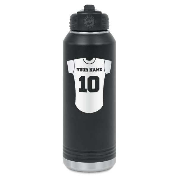 Custom Baseball Jersey Water Bottle - Laser Engraved - Front (Personalized)