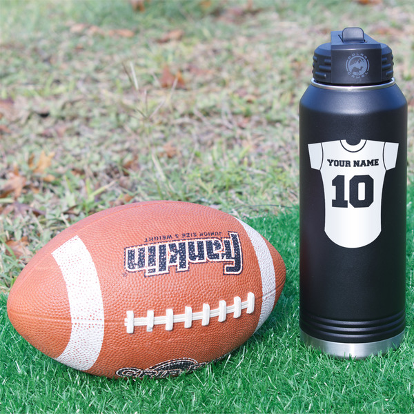Baseball Jersey Laser Engraved Water Bottles - In Context