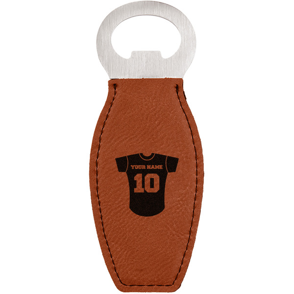Custom Baseball Jersey Leatherette Bottle Opener - Double Sided (Personalized)