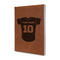 Baseball Jersey Leather Sketchbook - Small - Double Sided - Angled View