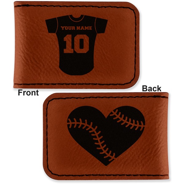 Baseball Jersey Leatherette Magnetic Money Clip - Front and Back