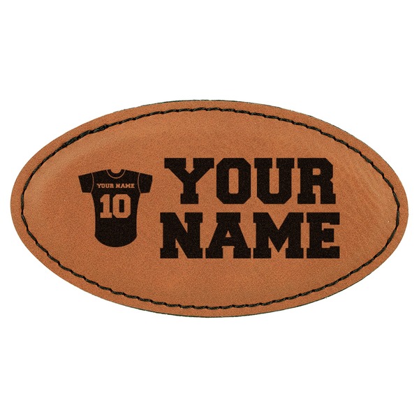 Custom Baseball Jersey Leatherette Oval Name Badge with Magnet (Personalized)