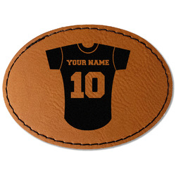 Baseball Jersey Faux Leather Iron On Patch - Oval (Personalized)