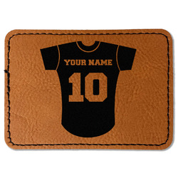 Baseball Jersey Faux Leather Iron On Patch - Rectangle (Personalized)