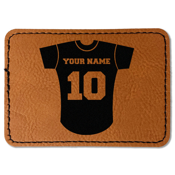 Custom Baseball Jersey Faux Leather Iron On Patch - Rectangle (Personalized)