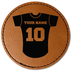 Baseball Jersey Faux Leather Iron On Patch - Round (Personalized)