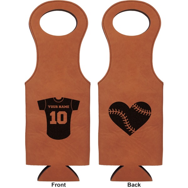 Baseball Jersey Leatherette Wine Tote Double Sided - Front and Back