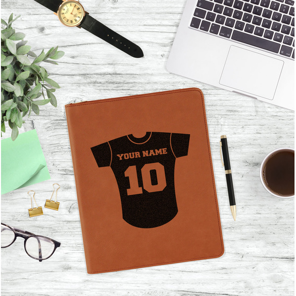 Baseball Jersey Leatherette Zipper Portfolio - Lifestyle Photo