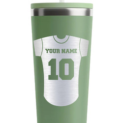 Baseball Jersey RTIC Everyday Tumbler with Straw - 28oz - Light Green - Single-Sided (Personalized)