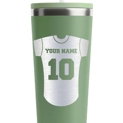 Baseball Jersey RTIC Everyday Tumbler with Straw - 28oz - Light Green - Single-Sided (Personalized)