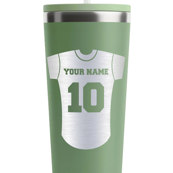 Baseball Jersey Light Green RTIC Everyday Tumbler - 28 oz. - Close Up