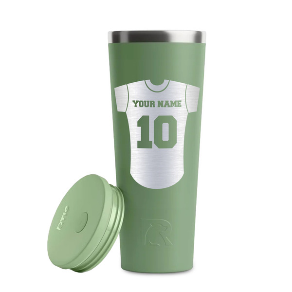 Baseball Jersey Light Green RTIC Everyday Tumbler - 28 oz. - Lid Off