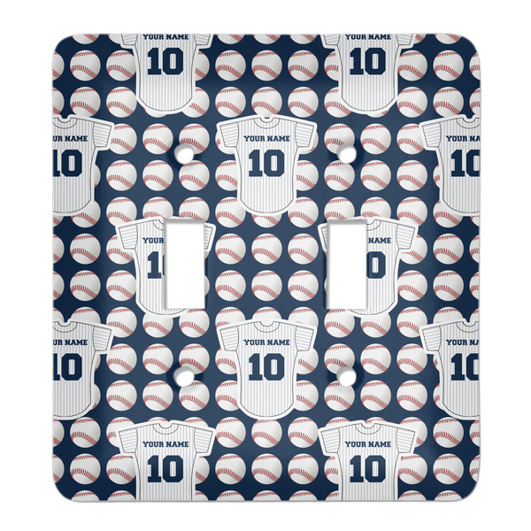 Custom Baseball Jersey Light Switch Cover (2 Toggle Plate) (Personalized)