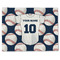 Baseball Jersey Single-Sided Linen Placemat - Single w/ Name and Number