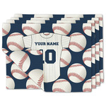 Baseball Jersey Double-Sided Linen Placemat - Set of 4 w/ Name and Number