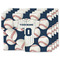 Baseball Jersey Double-Sided Linen Placemat - Set of 4 w/ Name and Number