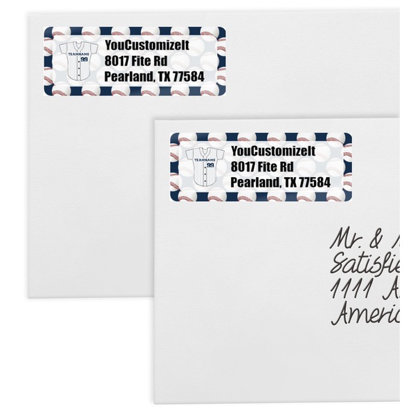 Baseball Jersey Mailing Labels - Double Stack Close Up
