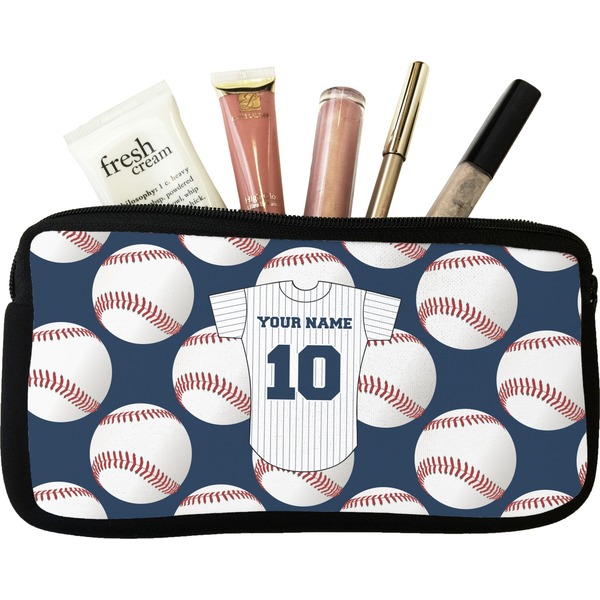 Custom Baseball Jersey Makeup / Cosmetic Bag (Personalized)