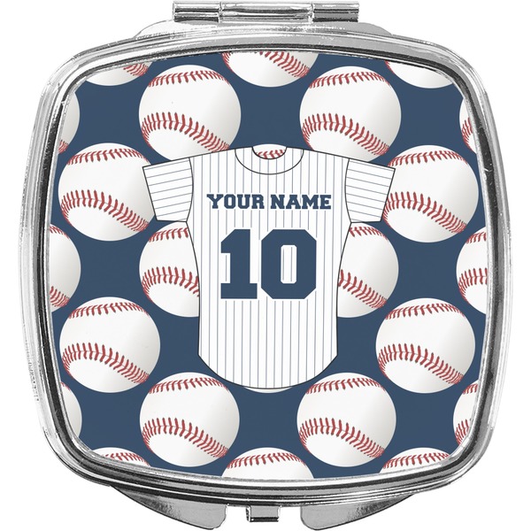 Custom Baseball Jersey Compact Makeup Mirror (Personalized)