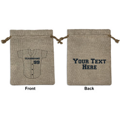 Baseball Jersey Medium Burlap Gift Bag - Front & Back (Personalized)