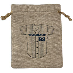 Baseball Jersey Medium Burlap Gift Bag - Front (Personalized)