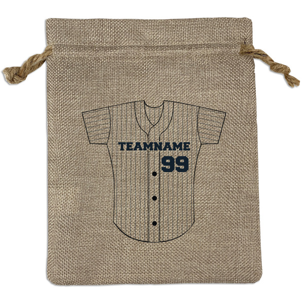 Custom Baseball Jersey Burlap Gift Bag (Personalized)