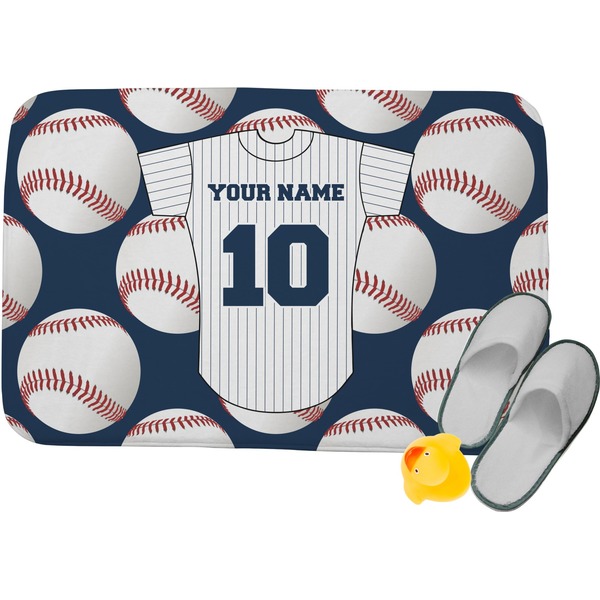 Custom Baseball Jersey Memory Foam Bath Mat (Personalized)