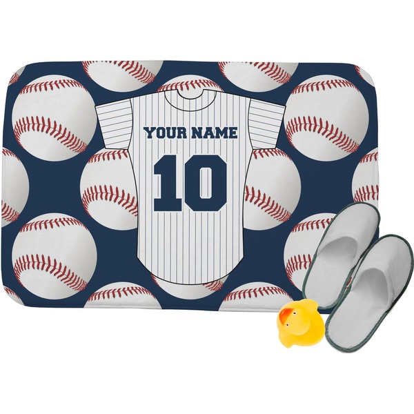 Custom Baseball Jersey Memory Foam Bath Mat - 34"x21" (Personalized)