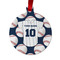 Baseball Jersey Metal Ball Ornament - Front