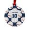Baseball Jersey Metal Ball Ornament - Double Sided w/ Name and Number