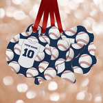 Baseball Jersey Metal Ornaments - Double Sided w/ Name and Number