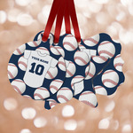 Baseball Jersey Metal Ornaments - Double Sided w/ Name and Number