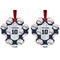 Baseball Jersey Metal Paw Ornament - Front and Back