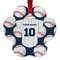 Baseball Jersey Metal Paw Ornament - Front