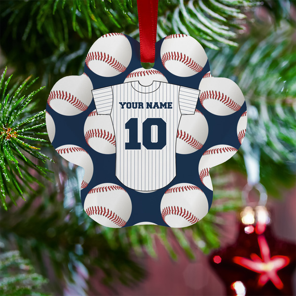Baseball Jersey Metal Paw Ornament - Lifestyle