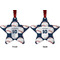 Baseball Jersey Metal Star Ornament - Front and Back