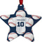 Baseball Jersey Metal Star Ornament - Front