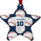 Baseball Jersey Metal Star Ornament - Double Sided w/ Name and Number