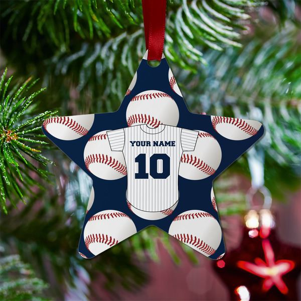 Baseball Jersey Metal Star Ornament - Lifestyle