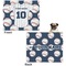 Baseball Jersey Microfleece Dog Blanket - Large- Front & Back