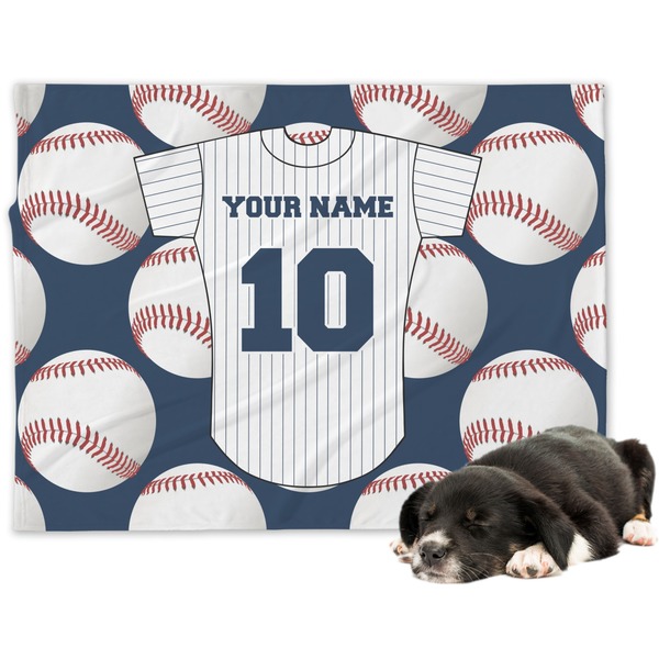 Custom Baseball Jersey Dog Blanket - Regular (Personalized)