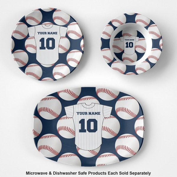 Baseball Jersey Microwave & Dishwasher Safe CP Plastic Dishware - Group