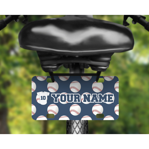 Baseball Jersey Mini License Plate on Bicycle