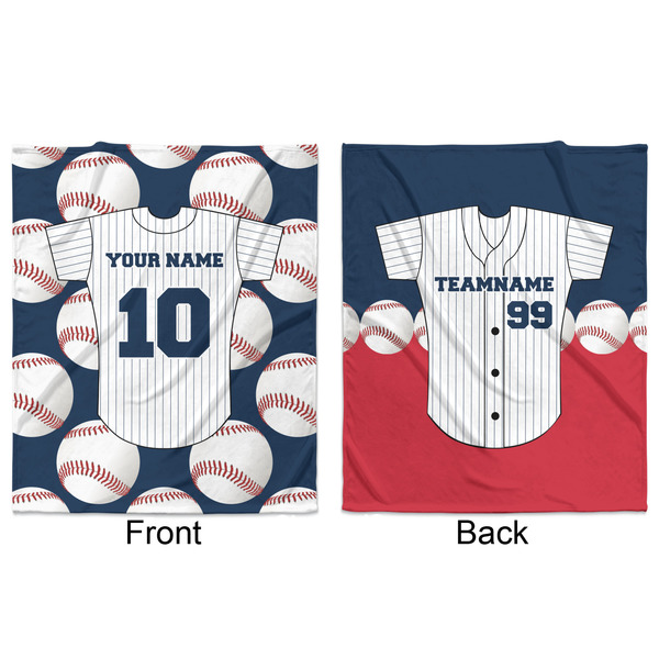 Baseball Jersey Minky Blanket - 50"x60" - Double Sided - Front & Back