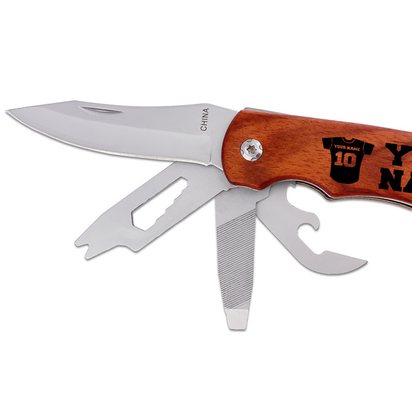 Baseball Jersey Multi-tool - DETAIL (knife end)