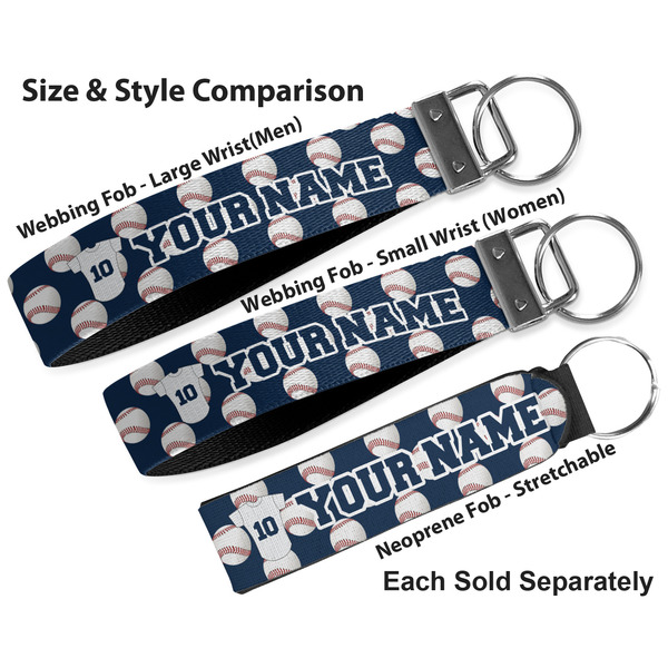 Baseball Jersey Multiple Key Ring comparison sizes