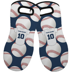 Baseball Jersey Neoprene Oven Mitts - Set of 2 w/ Name and Number